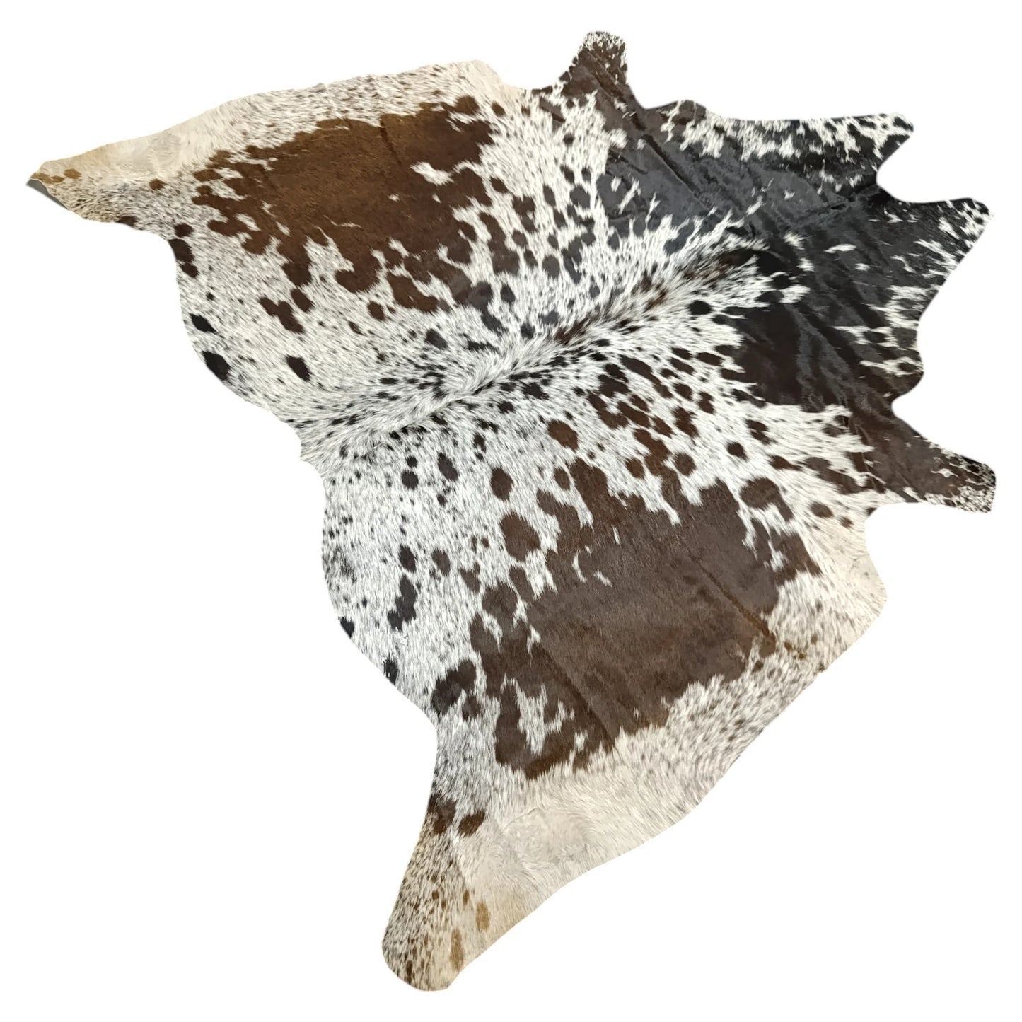 Brown salt and pepper, Tricolor Cowhide Rug – 5'-4" x 4'-9"