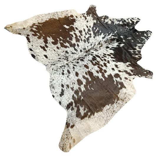 Brown salt and pepper, Tricolor Cowhide Rug – 5'-4" x 4'-9"