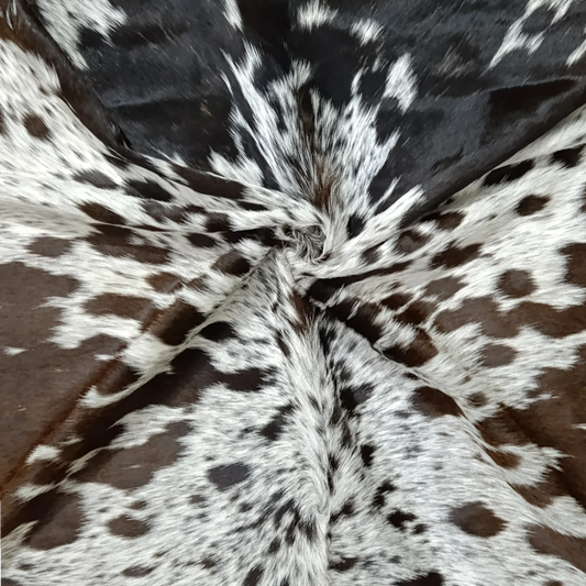 Brown salt and pepper, Tricolor Cowhide Rug – 5'-4" x 4'-9"