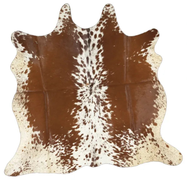 Rustered Bonze Tan & White Cowhide Rug