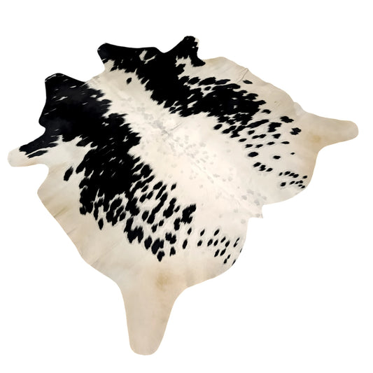 Ash Snow Black & White Cowhide Rug