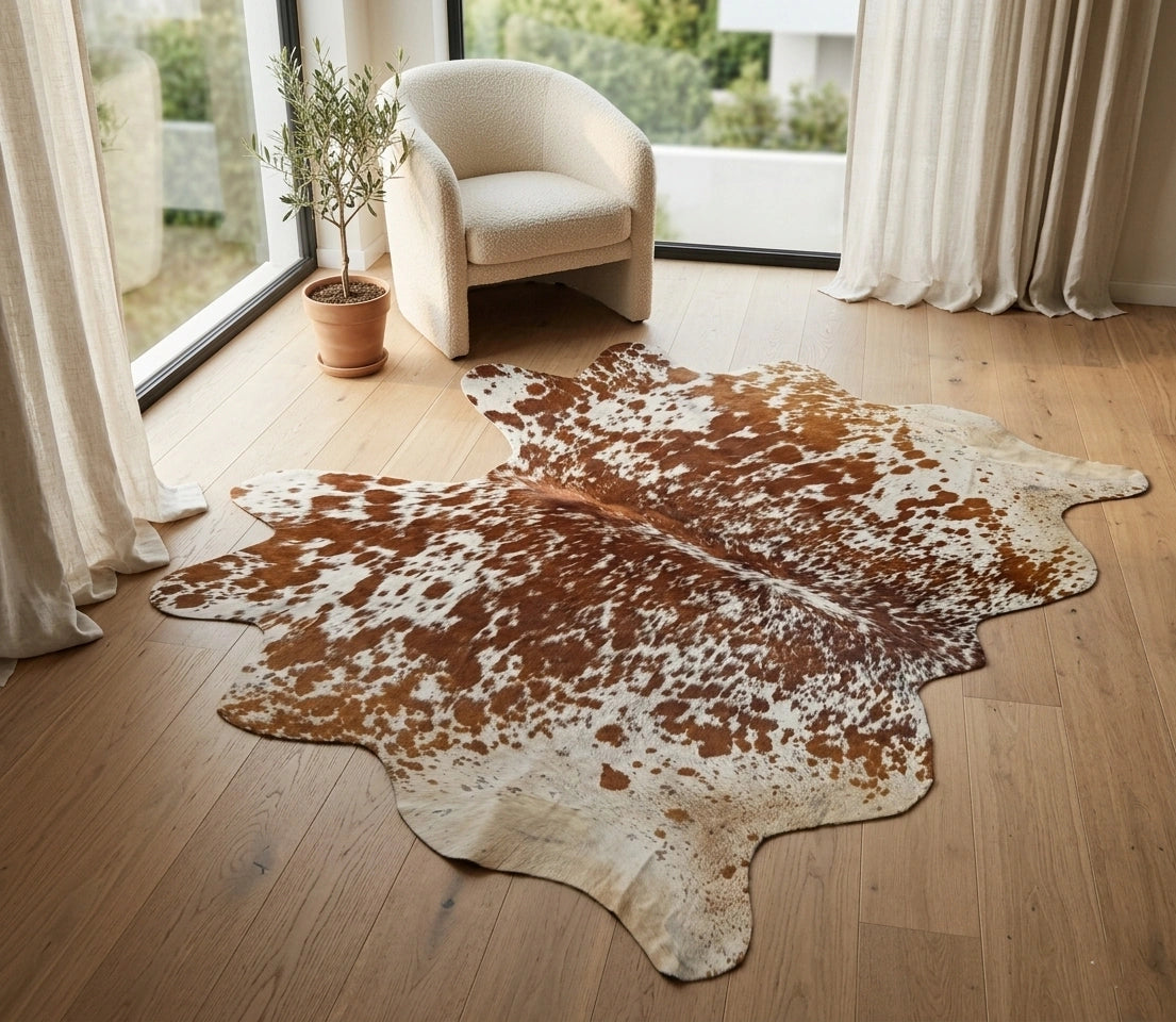 Brown salt and pepper Cowhide Rug – 5'-6" x 4'-7"