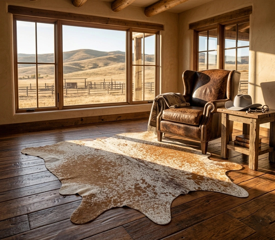 Brown salt and pepper Cowhide Rug – 5'-7" x 4'-9"