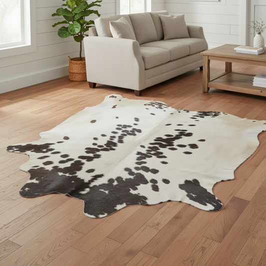 Genuine Natural Cowhide Rug Brown & White