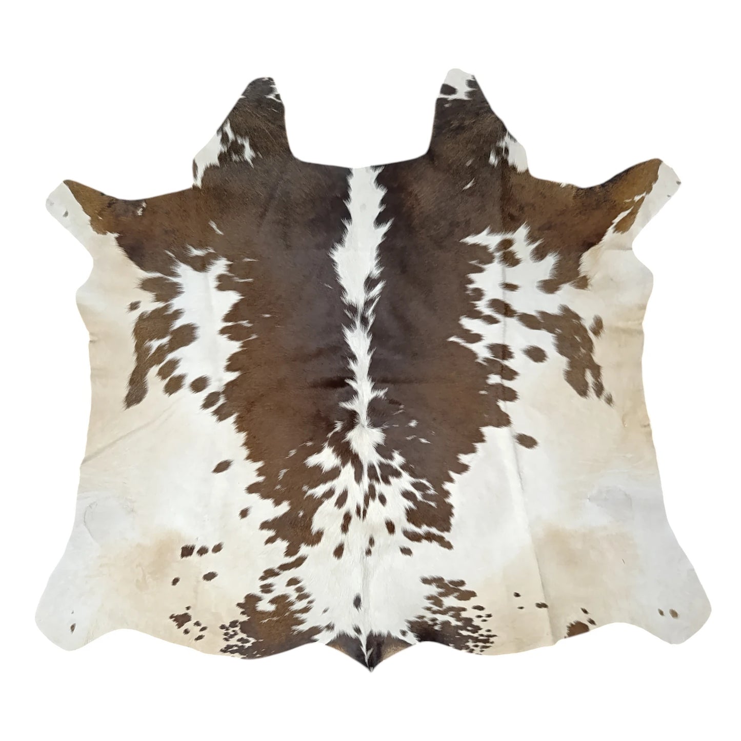 Brown and White salt and pepper Cowhide Rug – 4'-7" x 4'-0"