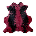 Dyed Red Cowhide Rug with Black Speckles (5x5 ft) – Crimson Noir | Ventinots