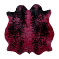 Small Genuine Dyed Red Cowhide Rug — Vivid Crimson Accent Hide | 3'6" x 3'7"