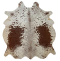 Brown and White, Brown salt and pepper Cowhide Rug – 5'-3" x 5'-11"