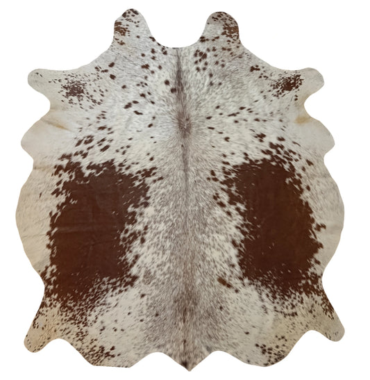 Brown and White, Brown salt and pepper Cowhide Rug – 5'-3" x 5'-11"