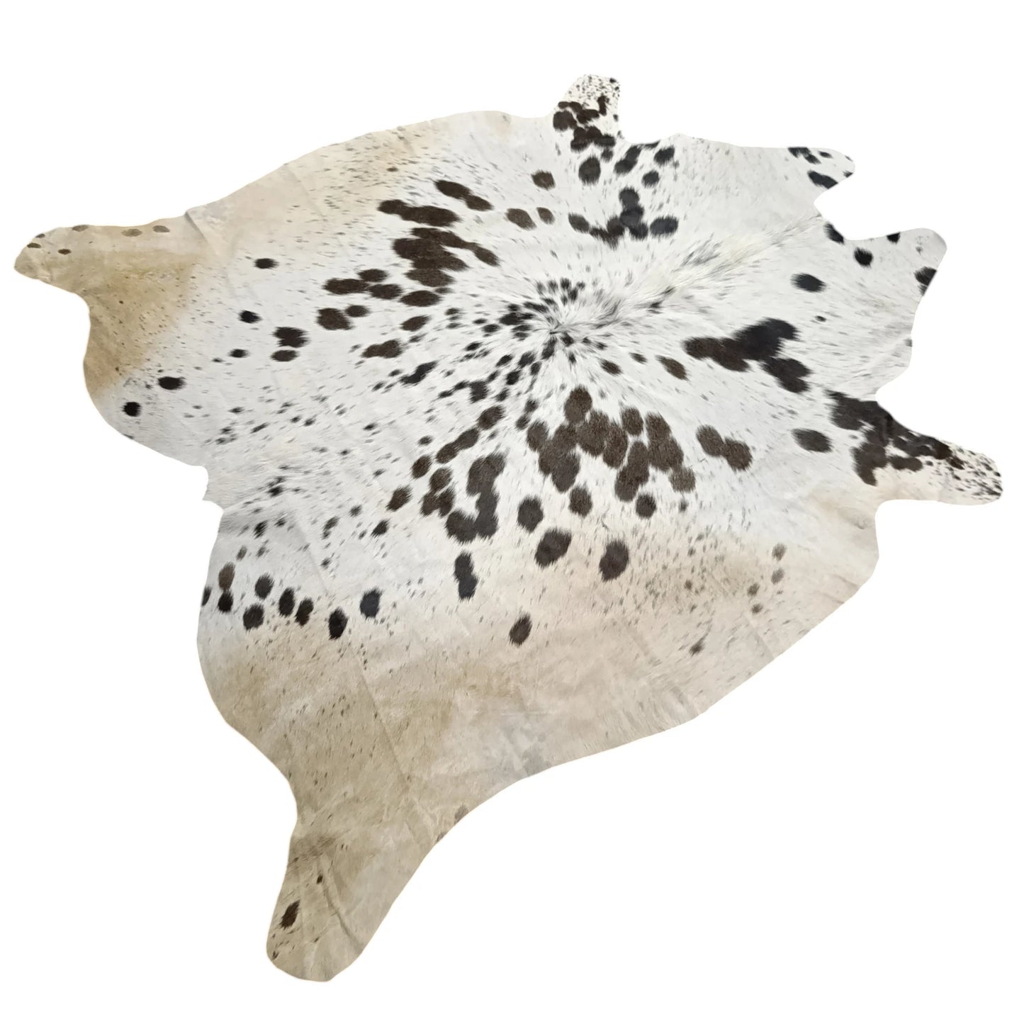 Brown salt and pepper Cowhide Rug – 5'-5" x 5'-6"