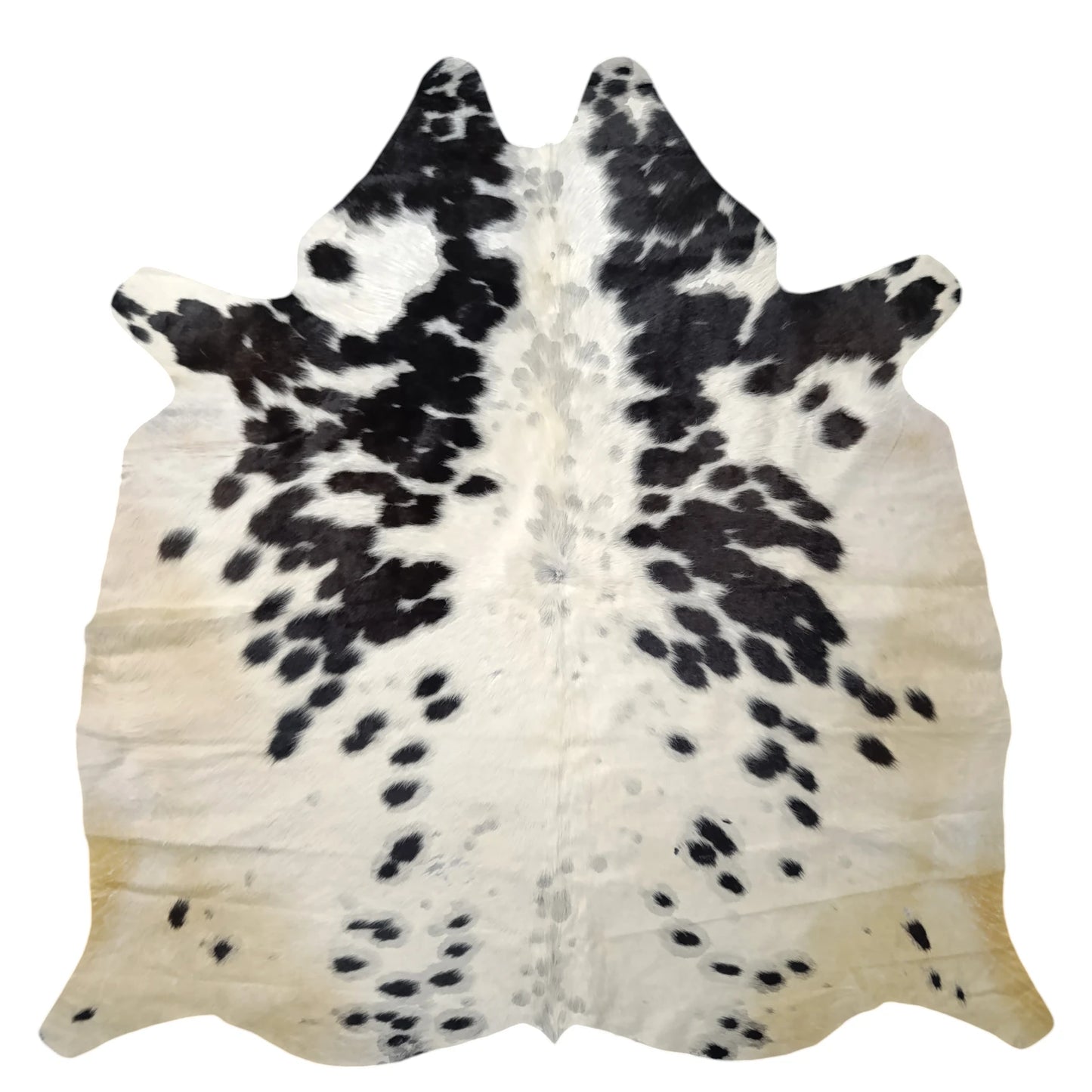 Premium Black Salt and pepper, Black salt and pepper Brazilian Cowhide Rug – 5'-6" x 5'-6"