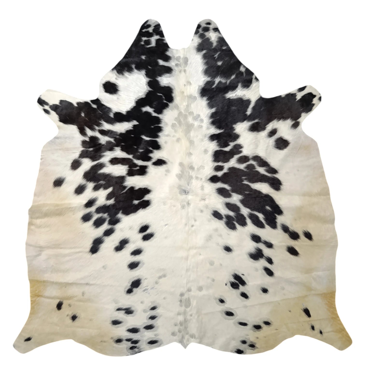 Premium Black Salt and pepper, Black salt and pepper Brazilian Cowhide Rug – 5'-6" x 5'-6"