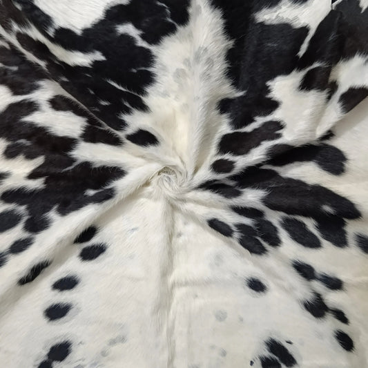 Premium Black Salt and pepper, Black salt and pepper Brazilian Cowhide Rug – 5'-6" x 5'-6"