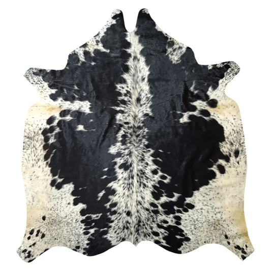 Premium Black and White, Black Salt and pepper, Black salt and pepper Brazilian Cowhide Rug – 6'-0" x 6'-5"