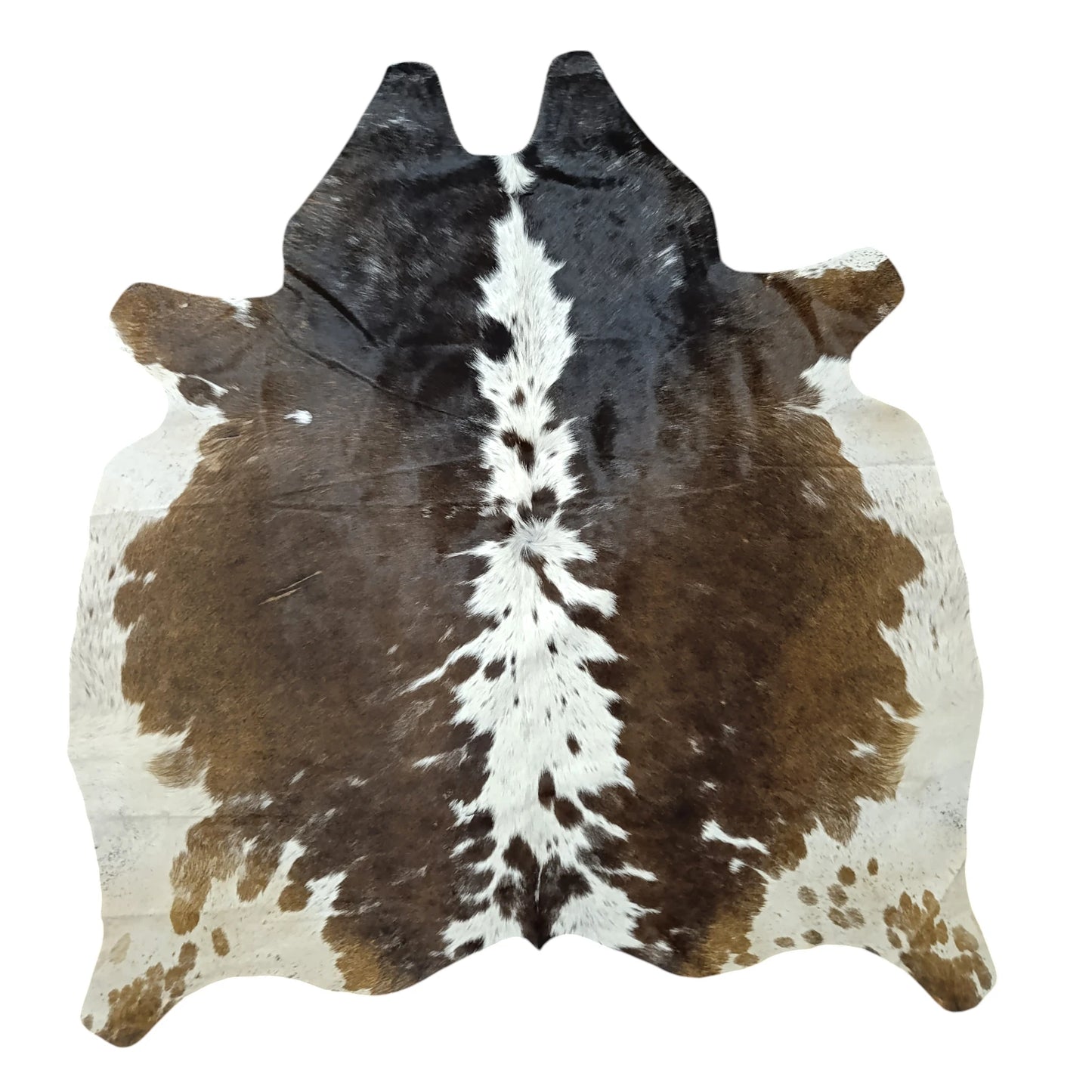 Premium Brown and White Brazilian Cowhide Rug – 5'-0" x 5'-3"