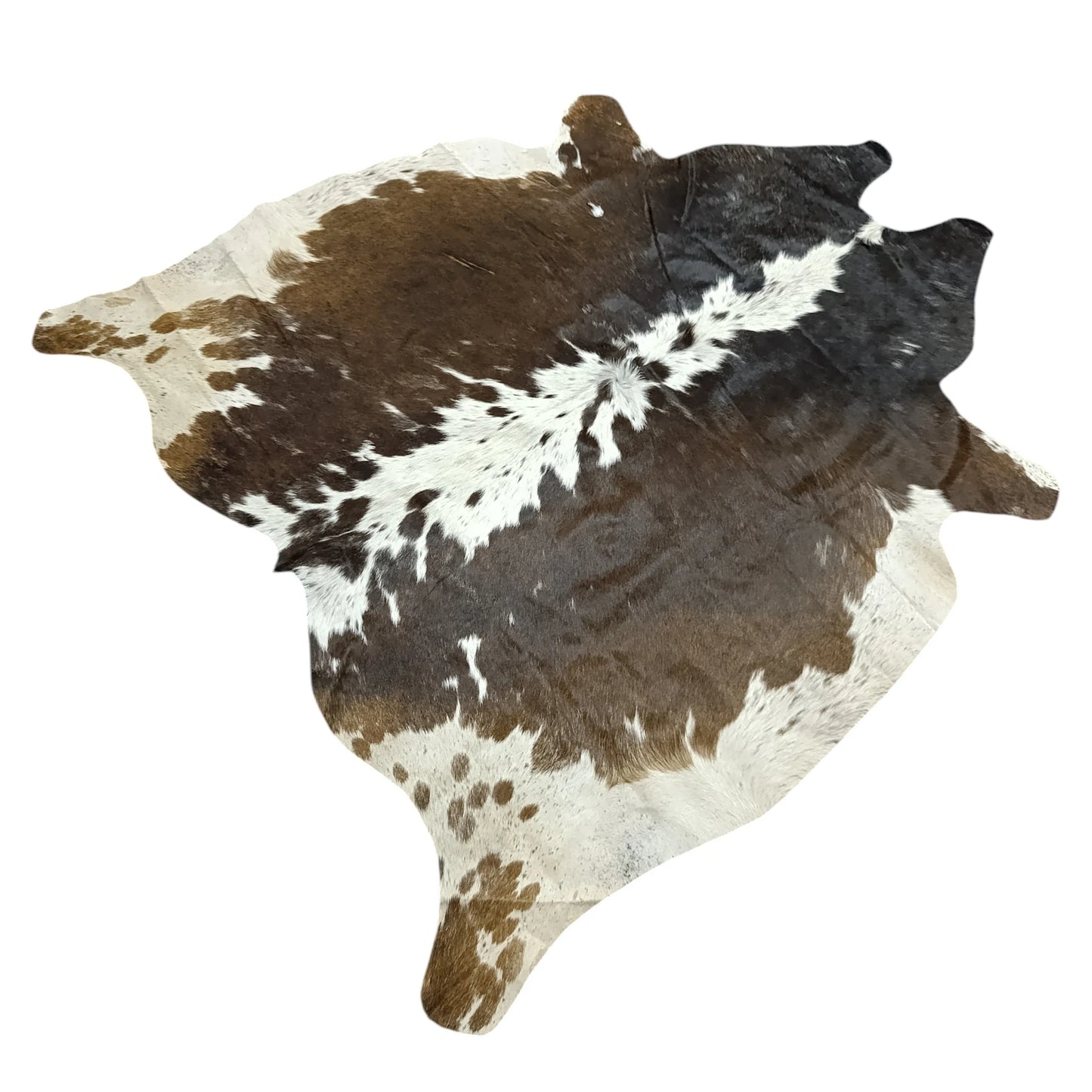 Premium Brown and White Brazilian Cowhide Rug – 5'-0" x 5'-3"