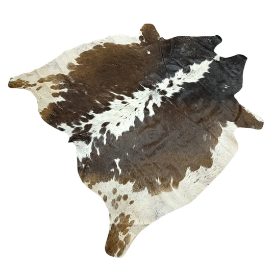 Premium Brown and White Brazilian Cowhide Rug – 5'-0" x 5'-3"