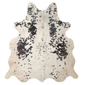 Black salt and pepper Cowhide Rug – 4'-1" x 4'5"