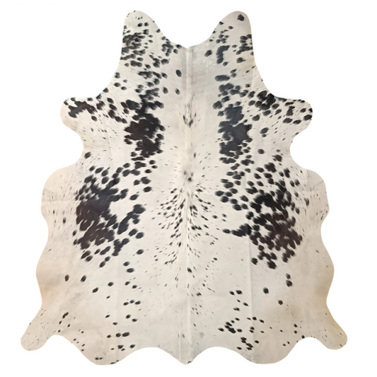 Black salt and pepper Cowhide Rug – 4'-1" x 4'5"