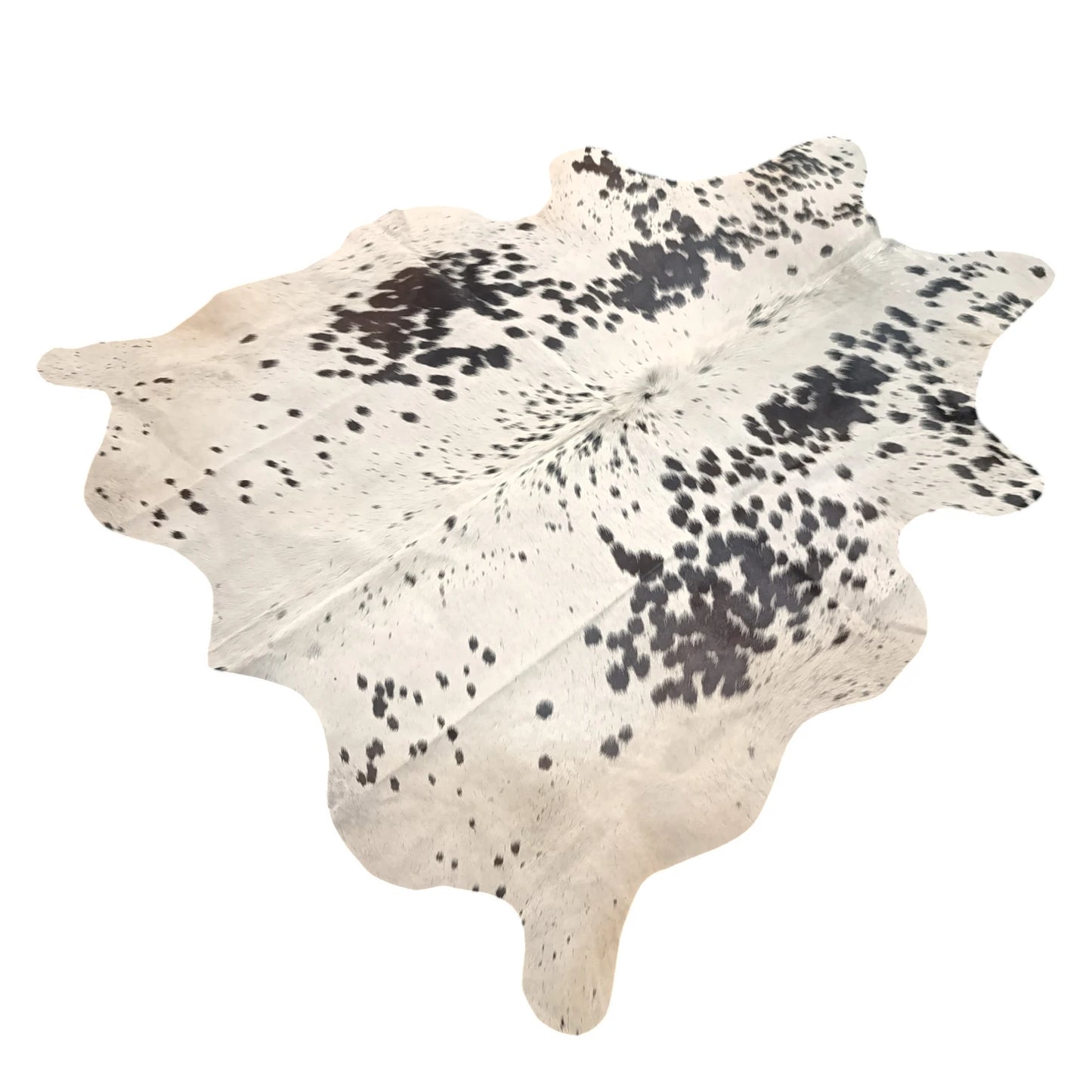 Black salt and pepper Cowhide Rug – 4'-1" x 4'5"