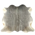 Grey cowhide rugs in 4'-3" x 3'-6"
