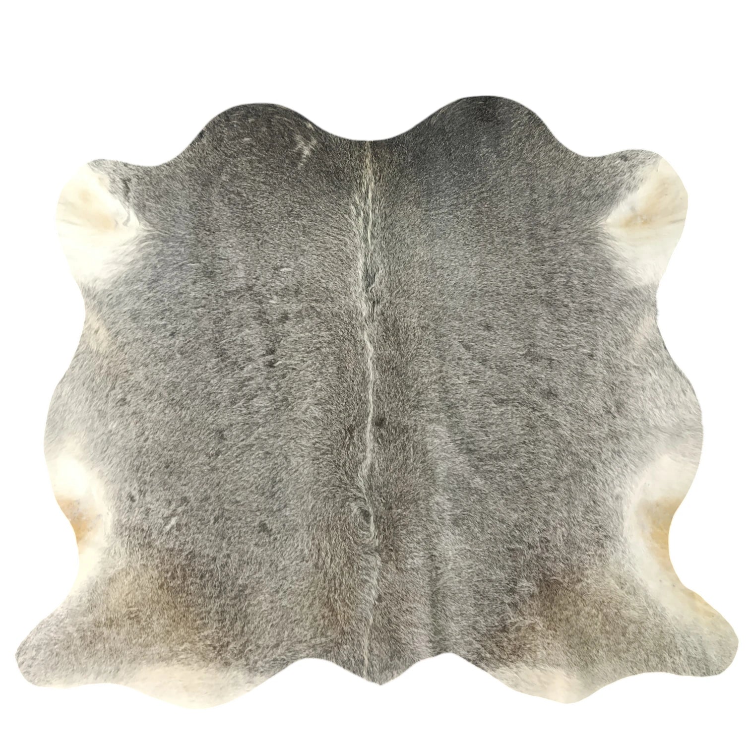 Grey cowhide rugs in 4'-3" x 3'-6"
