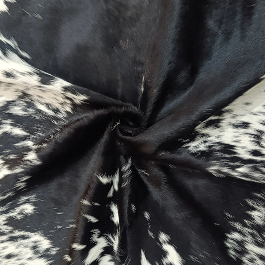 Premium Black and White, Black Salt and pepper, Black salt and pepper Brazilian Cowhide Rug – 5'-0" x 4'-10"