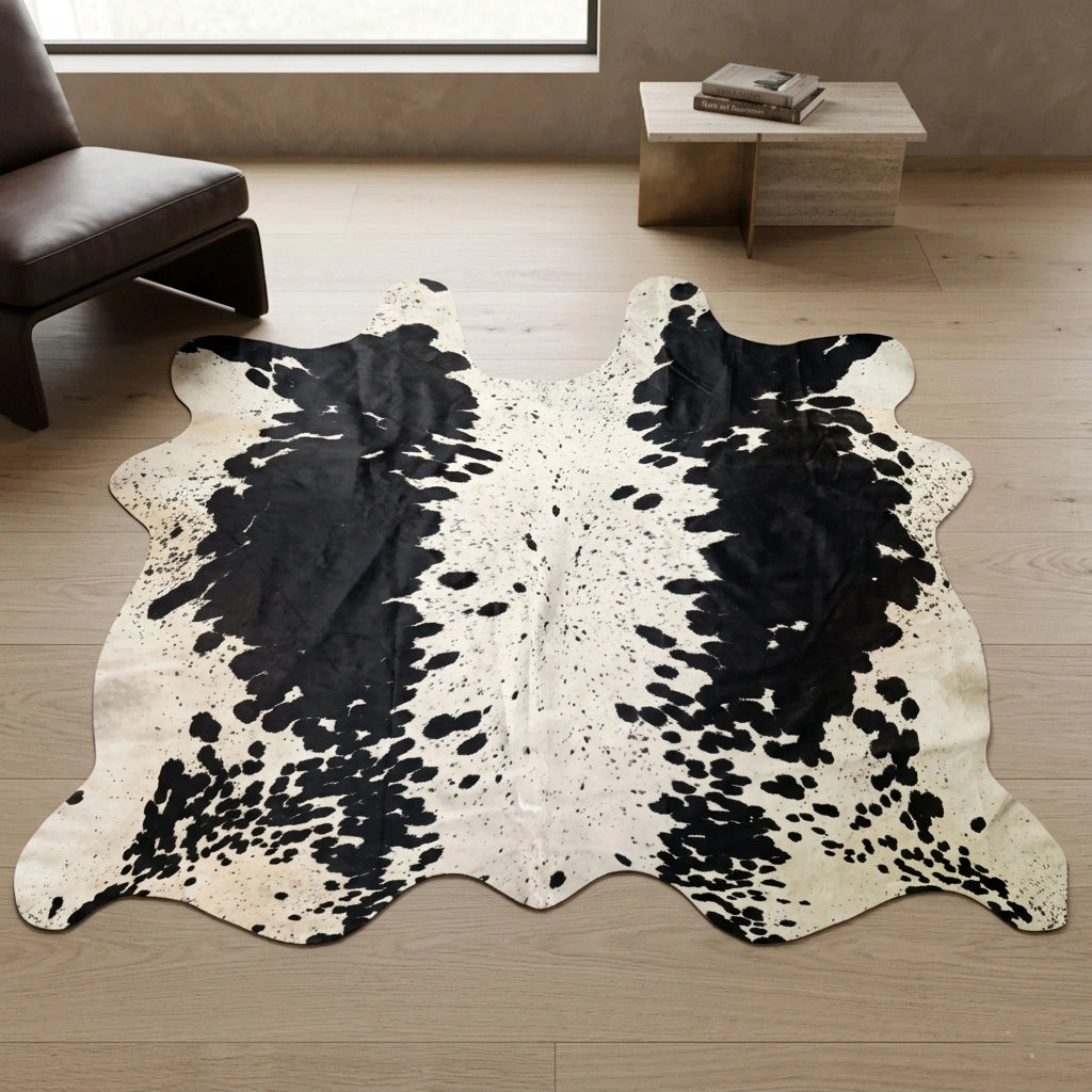 Premium Black Salt and pepper, Black salt and pepper Brazilian Cowhide Rug