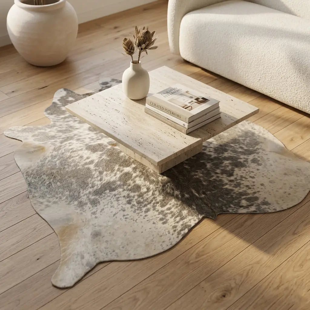 Grey salt and pepper Cowhide Rug – 5'-3" x 5'-2"