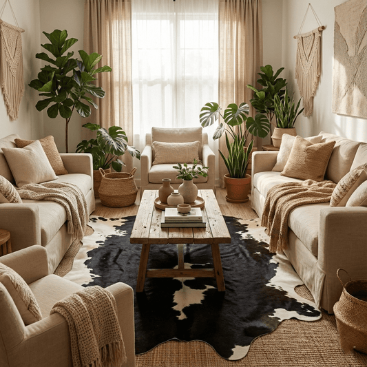 Moona chrco Genuine Natural Cowhide Rug Black & White