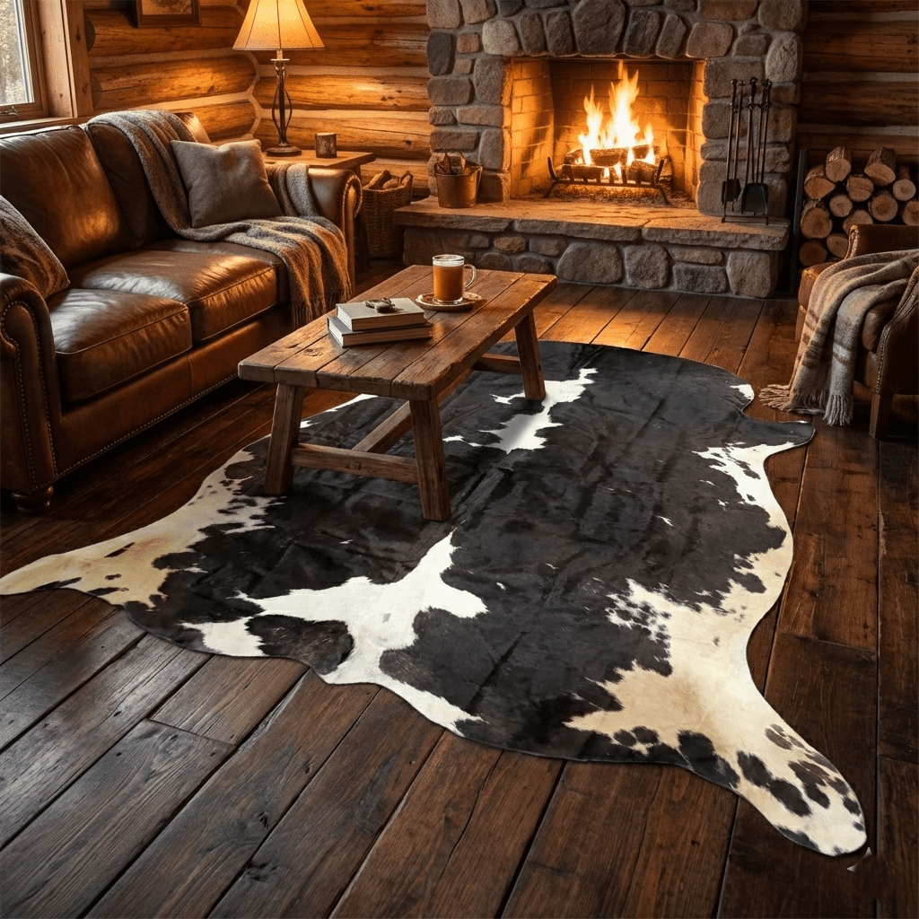 Moona chrco Genuine Natural Cowhide Rug Black & White
