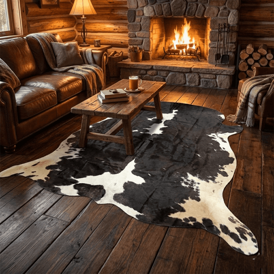 Moona chrco Genuine Natural Cowhide Rug Black & White