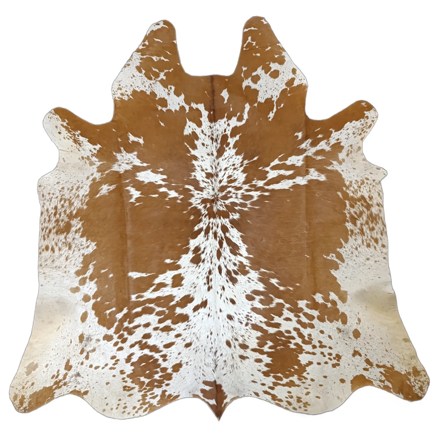 Brown and White salt and pepper Cowhide Rug – 4'-11" x 4'-9"