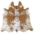 Brown and White salt and pepper Cowhide Rug – 4'-11" x 4'-9"