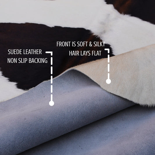 Premium Black and White, Black Salt and pepper, Black salt and pepper Brazilian Cowhide Rug – 5'-0" x 4'-10"