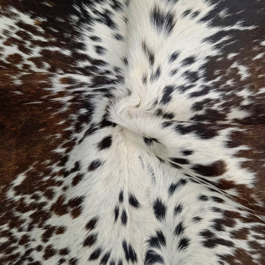 Shadow-Glaze Genuine Cowhide Rug Brown & White