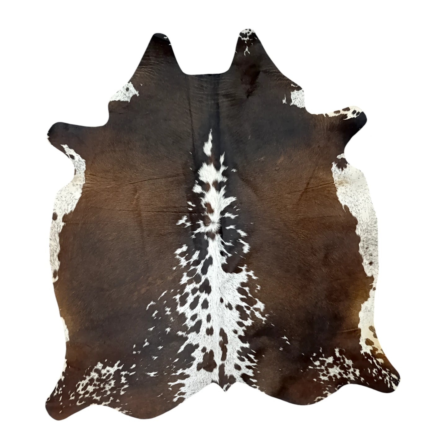 Rustic Ember Brown & White Cowhide Rug