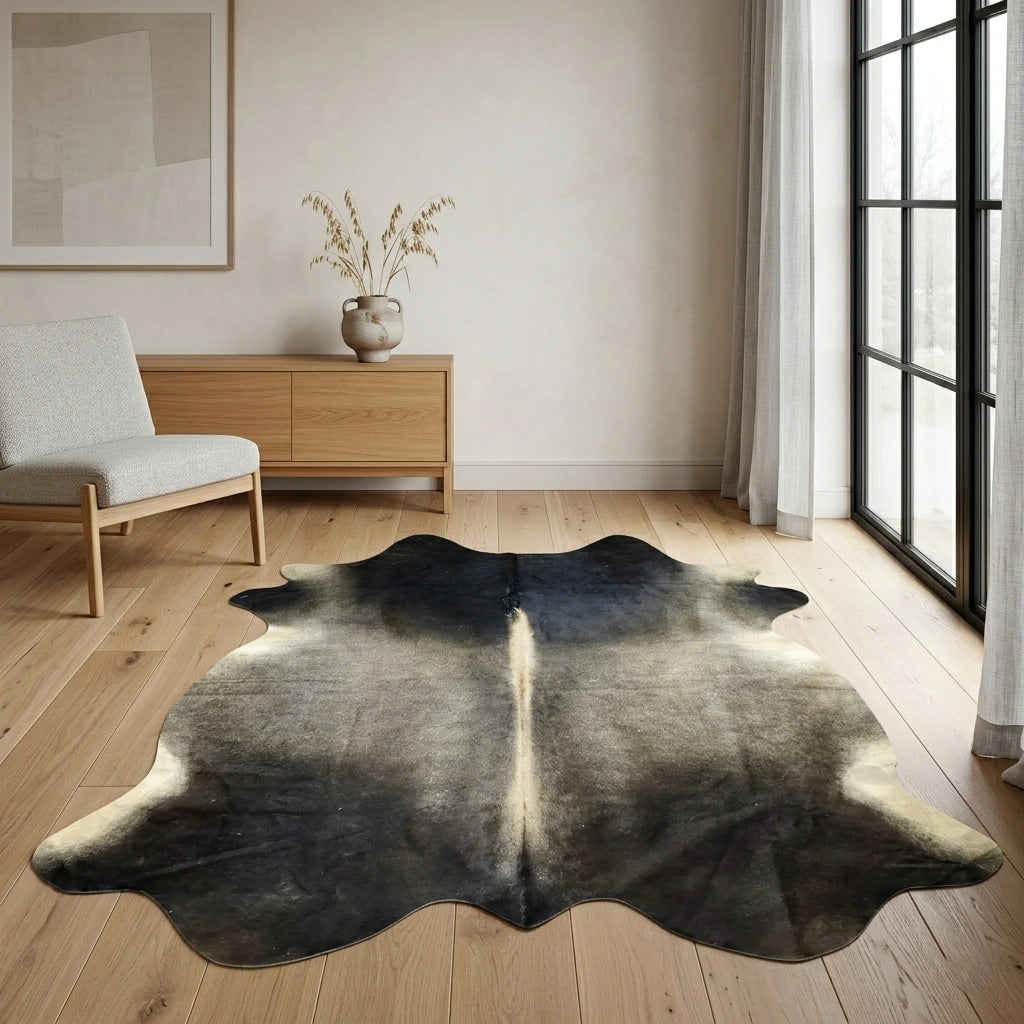 Grey Cowhide Rug – 4'-11" x 4'-7"