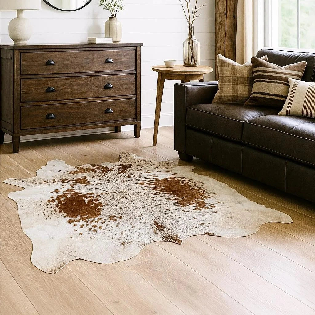 Brown salt and pepper Cowhide Rug – 4'-9" x 5'-6"