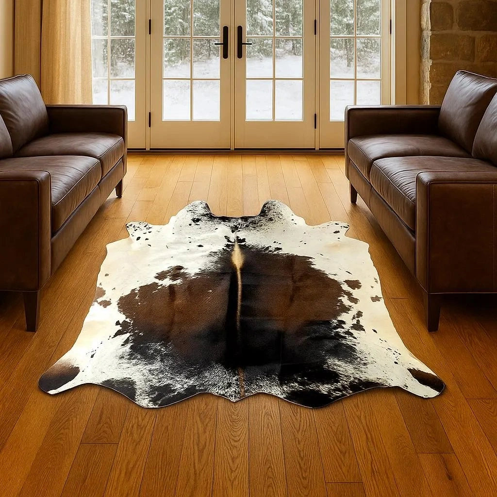 Premium Tricolor Cowhide Rug – 4'-6" x 4'-8"