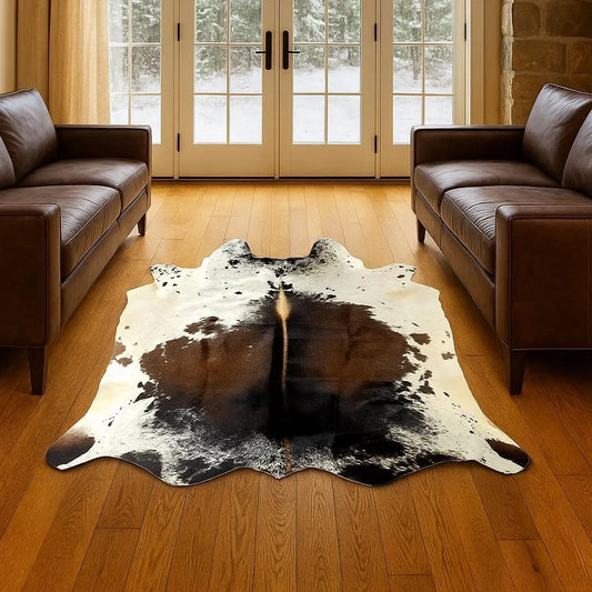 Premium Tricolor Cowhide Rug – 4'-6" x 4'-8"