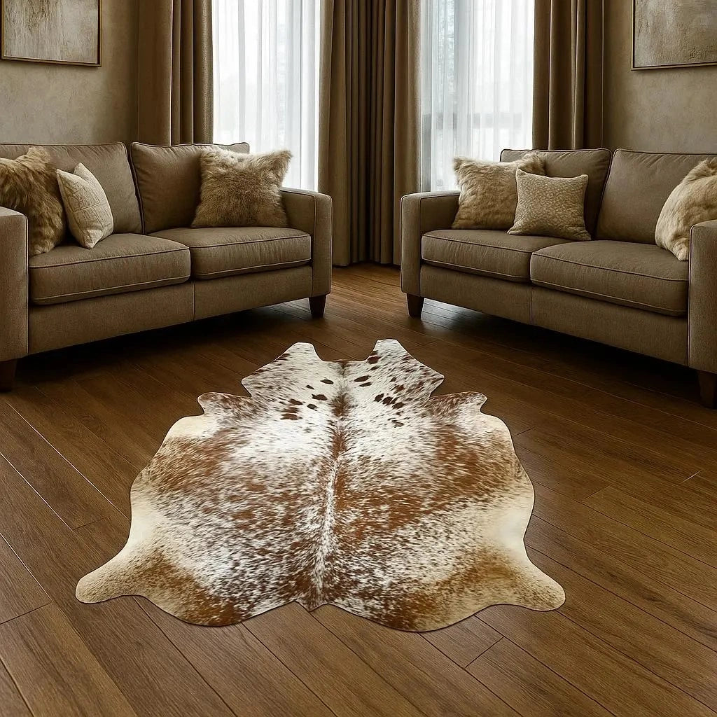 Brown salt and pepper Cowhide Rug – 4'-9" x 5'-8"