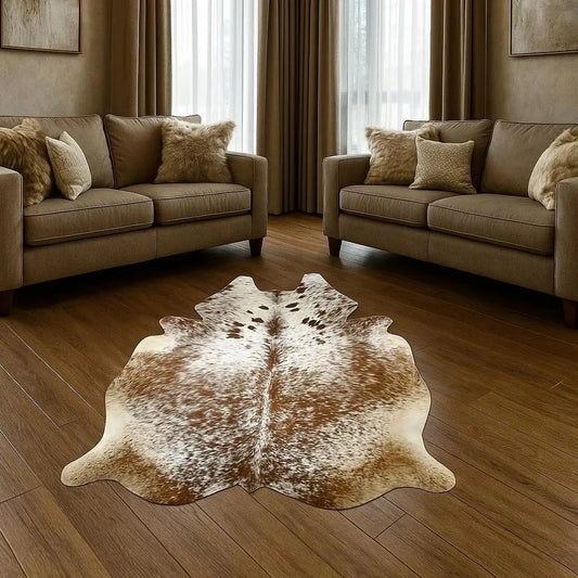 Brown salt and pepper Cowhide Rug – 4'-9" x 5'-8"