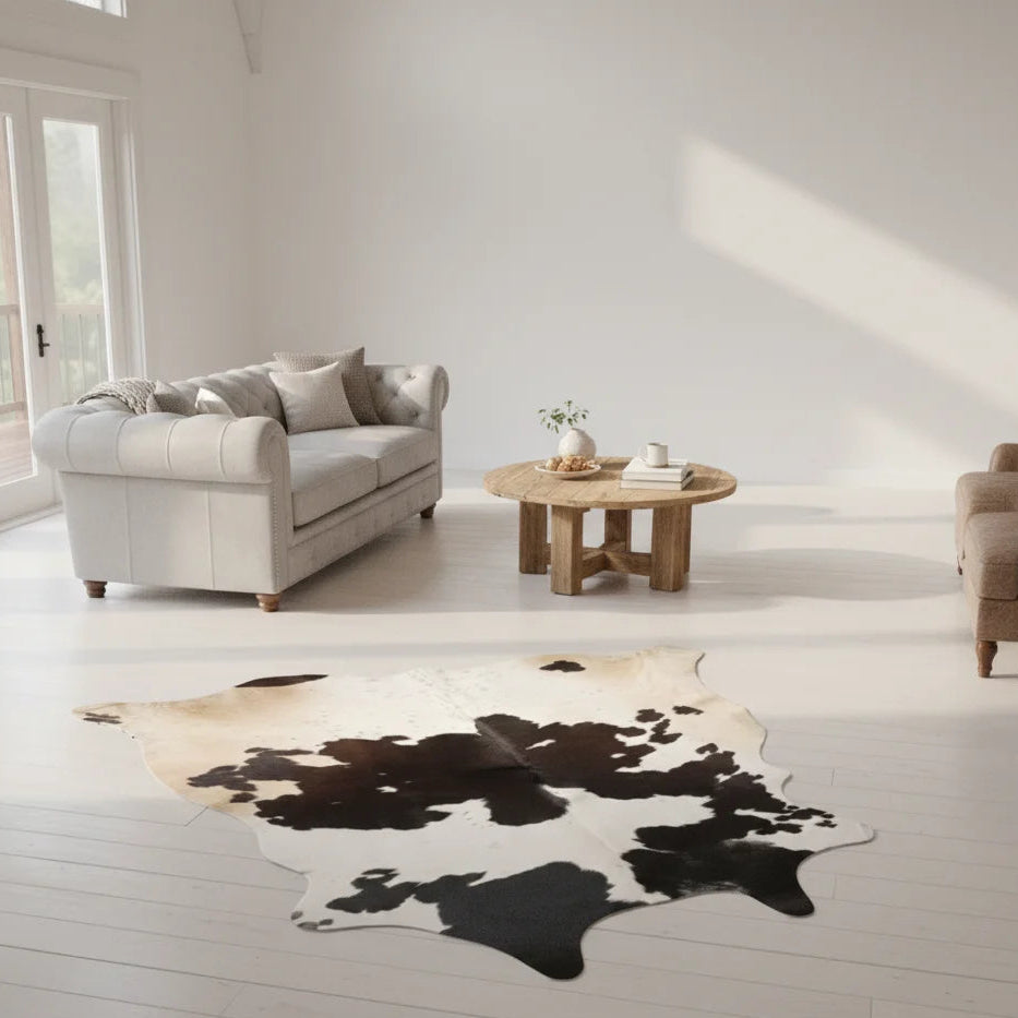 Shadowspire Genuine Cowhide Rug Black & White