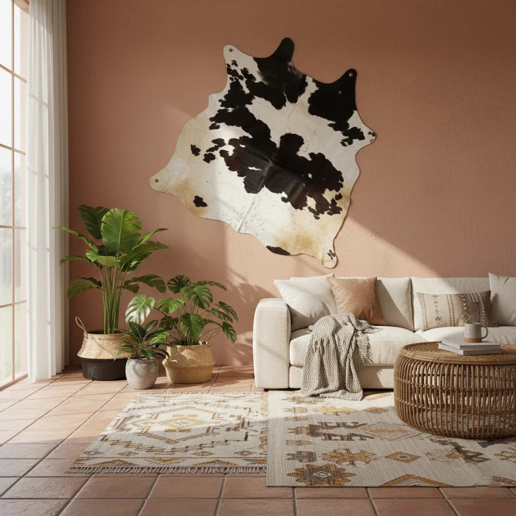 Shadowspire Genuine Cowhide Rug Black & White