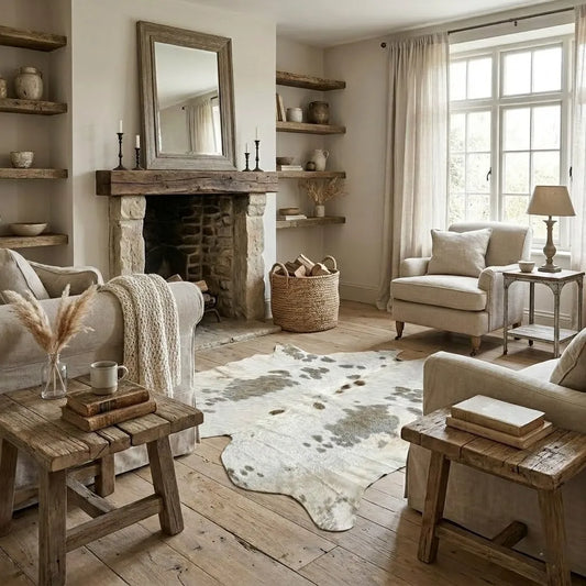 Grey salt and pepper Cowhide Rug – 5'-0" x 5'-3"