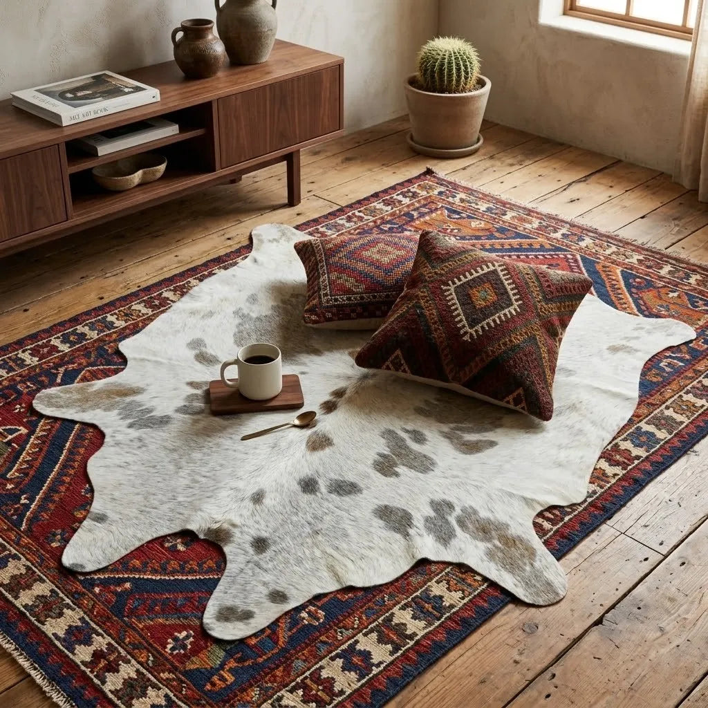 Grey salt and pepper Cowhide Rug – 5'-0" x 5'-3"