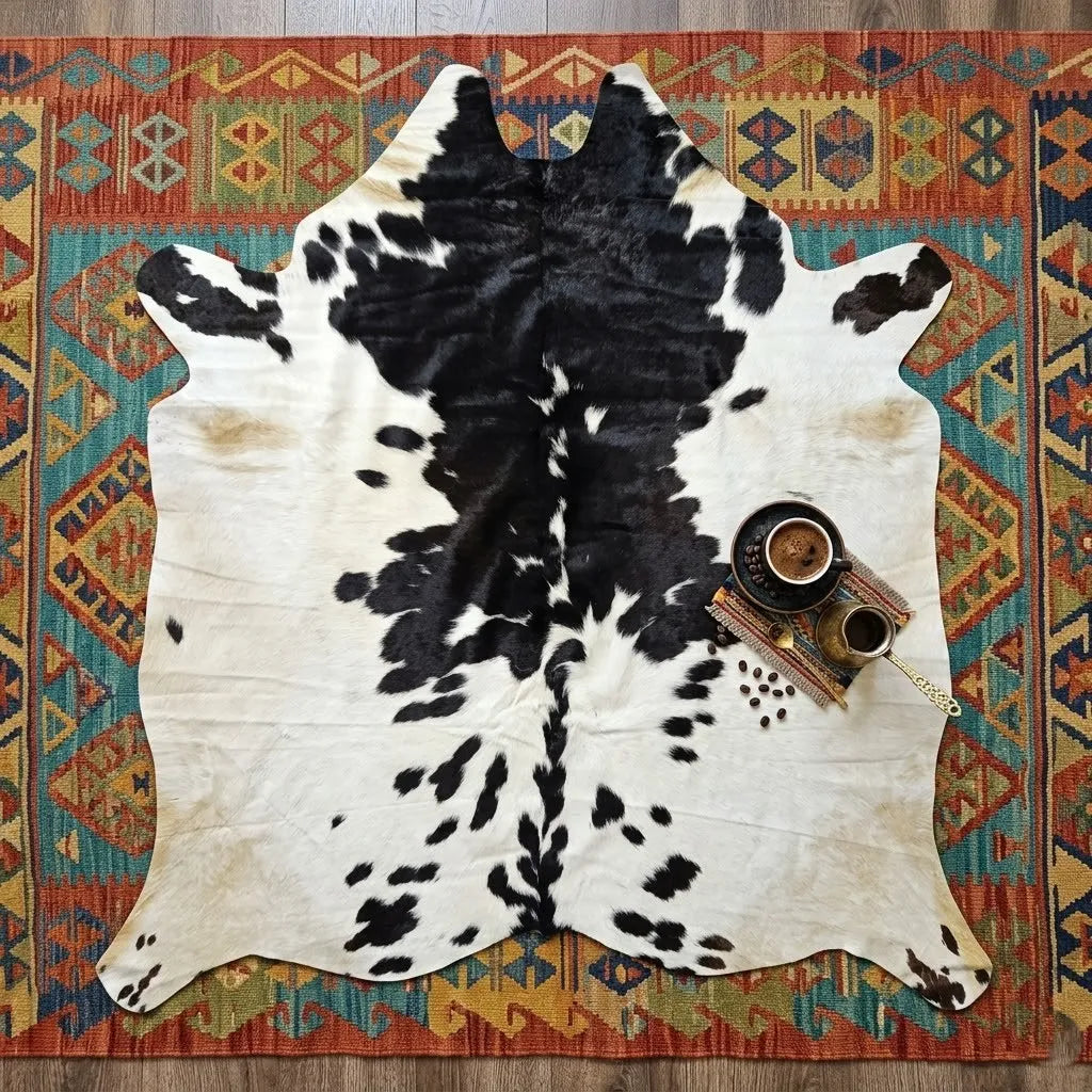 Premium Brazilian Cowhide Rug Black Salt and pepper