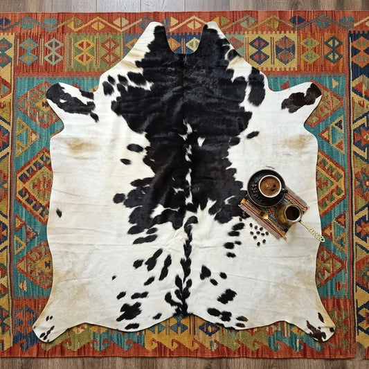Premium Brazilian Cowhide Rug Black Salt and pepper