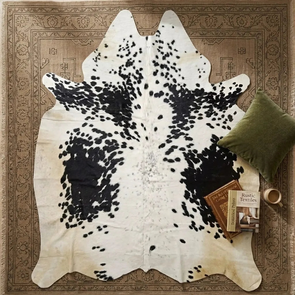 Black salt and pepper Cowhide Rug – 5'-5" x 6'-0"